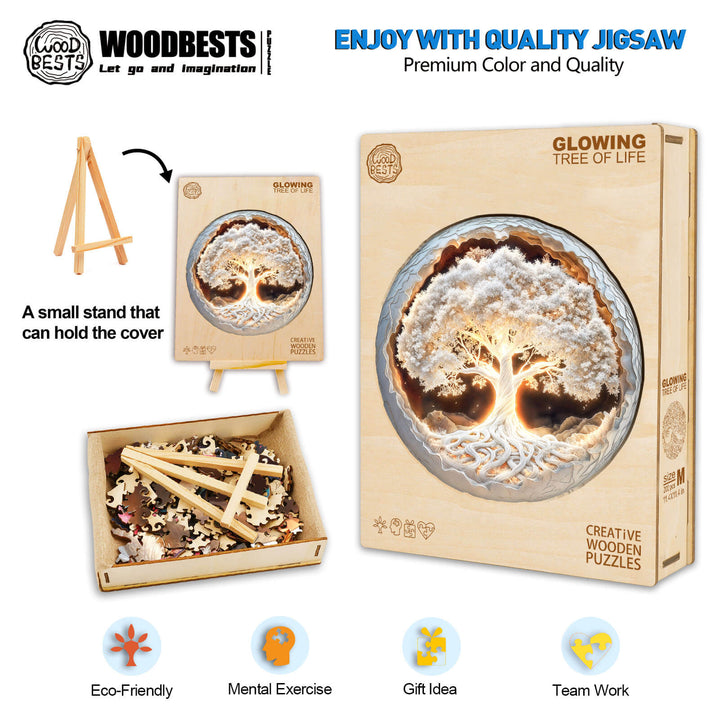 Leuchtender Lebensbaum Holzpuzzle