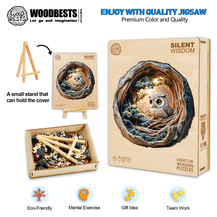 Stille Weisheit Holzpuzzle