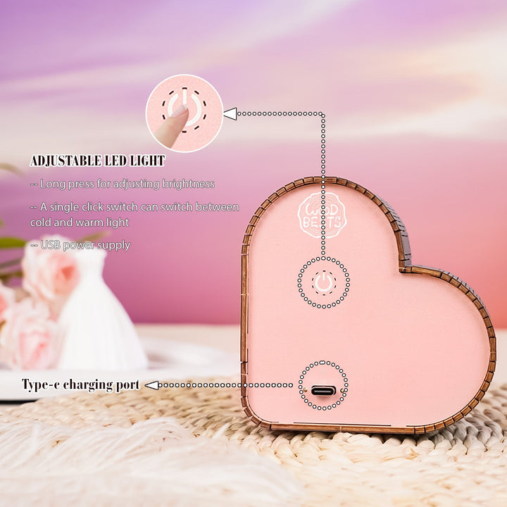 Rosen & Verliebte - 3D Holz Nachtlicht Bausatz