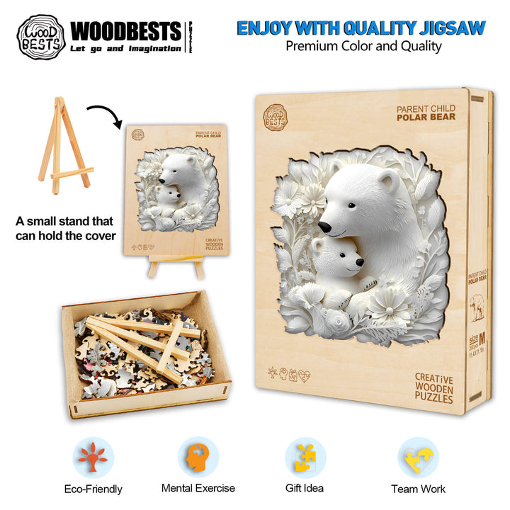 Eisbärenfamilie Holzpuzzle