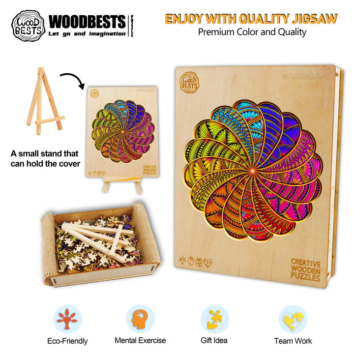 Meditations-Mandala Holzpuzzle