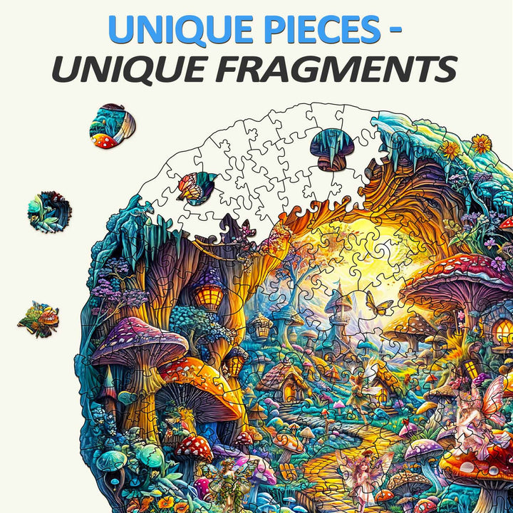 3D Mushroom Village Wooden Jigsaw Puzzle - By Woodbests