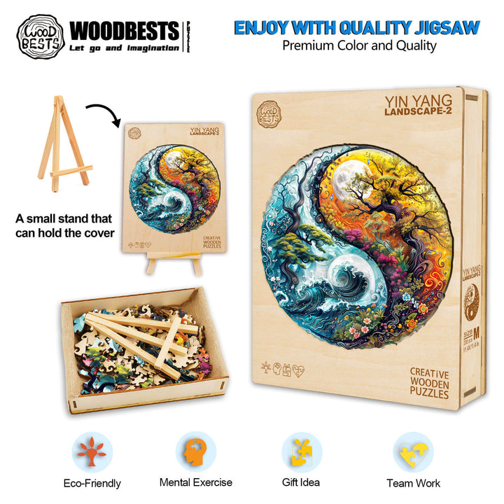 Yin-Yang Landschaft 2 Holzpuzzle