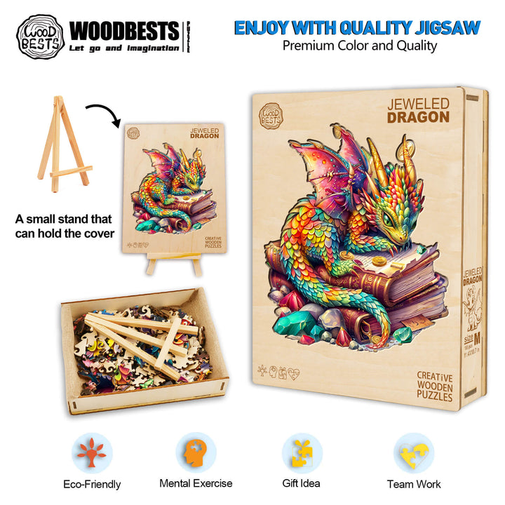 Jeweled Dragon Wooden Jigsaw Puzzle