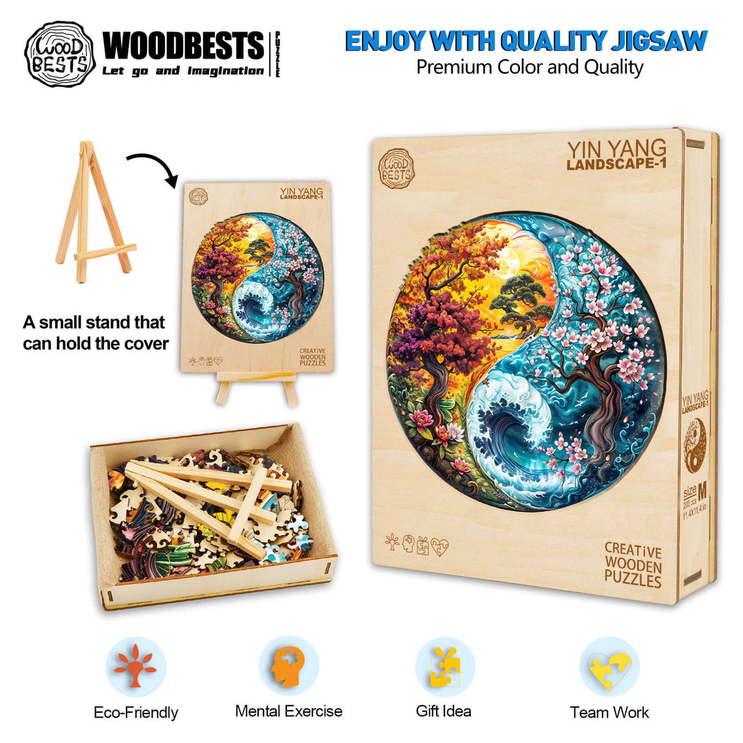 Yin-Yang Landschaft 1 Holzpuzzle