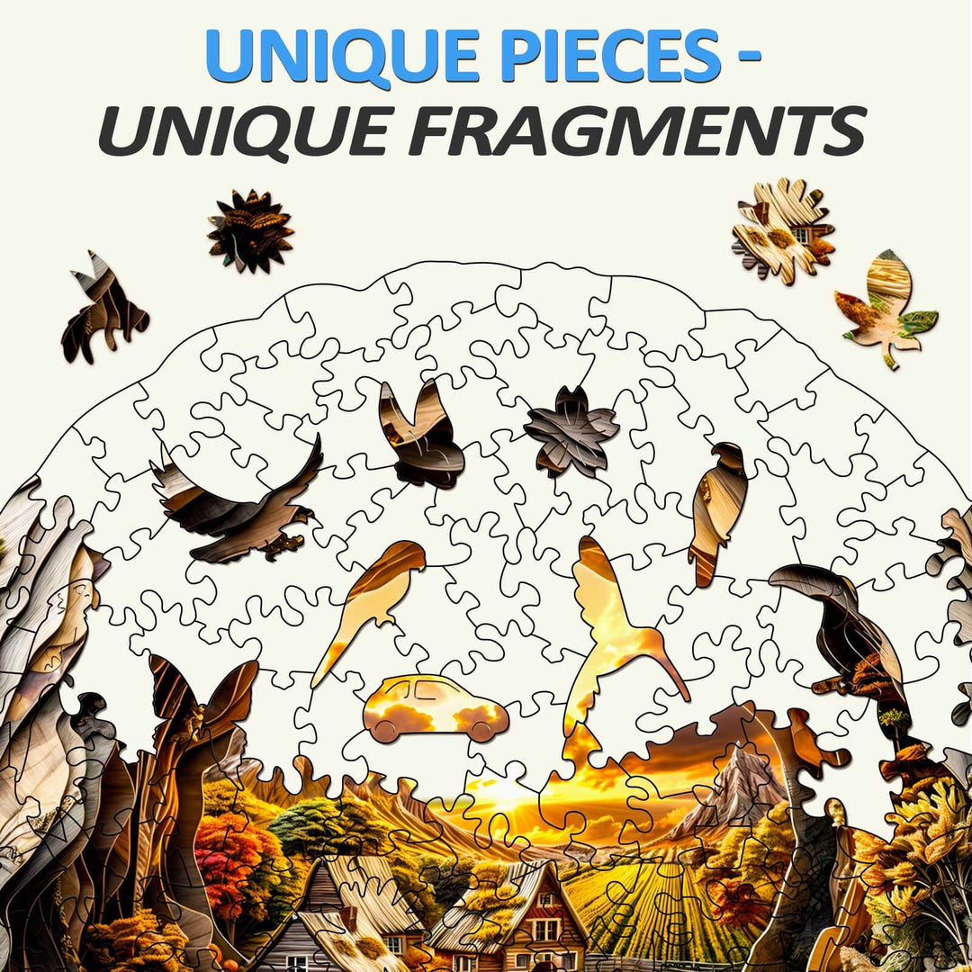 3D Autumn Farm-2 Wooden Jigsaw Puzzle - Woodbests