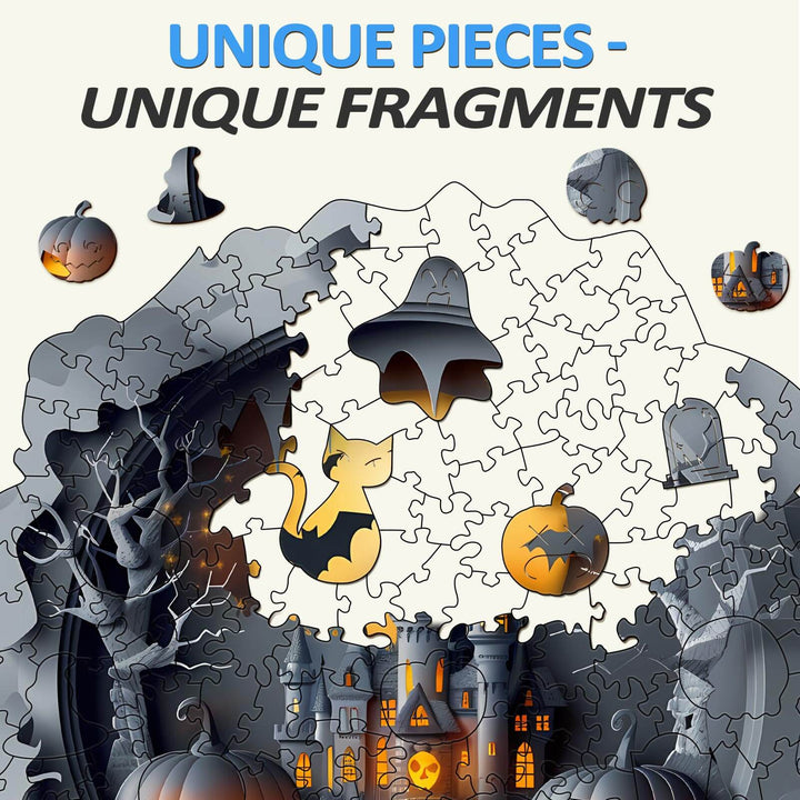 3D Halloween Castle-1 Wooden Jigsaw Puzzle - Woodbests