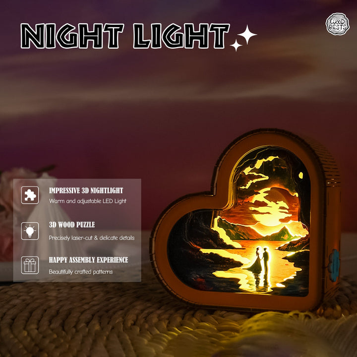 Flussliebe - 3D Holz Nachtlicht Bausatz
