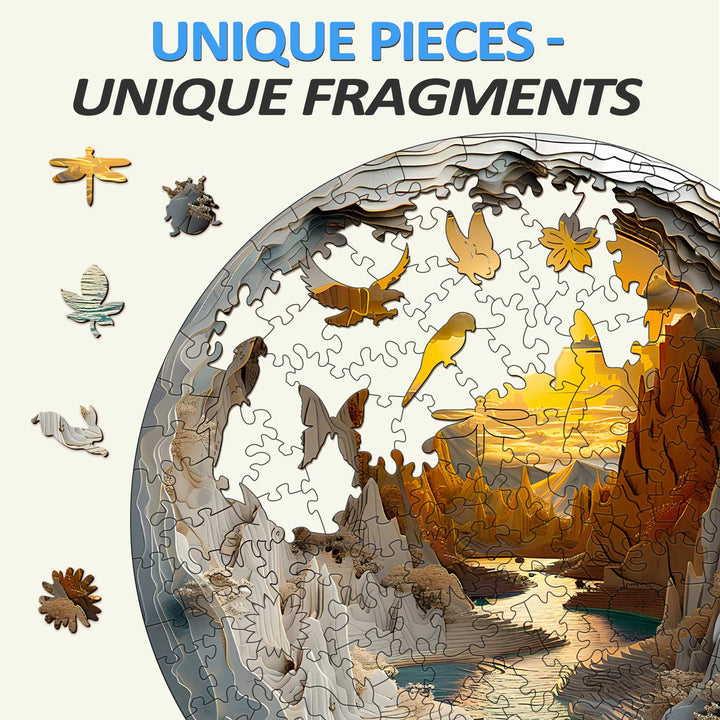 3D vision inside the cave-1 Wooden Jigsaw Puzzle - By Woodbests