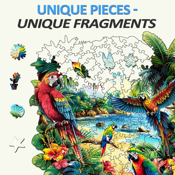 Tropical Parrot Wooden Jigsaw Puzzle - By Woodbests