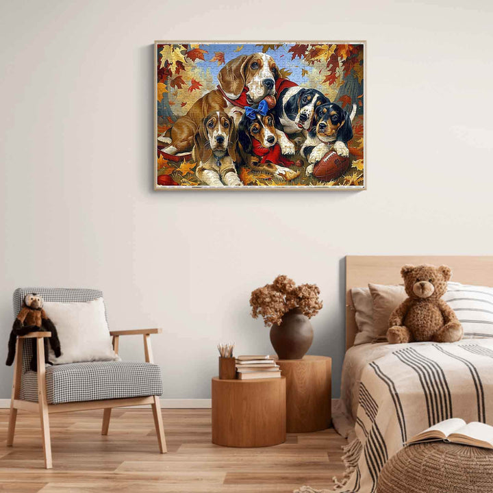 Basset Hound Family 500 / 1000 Piece Puzzle - By Woodbests