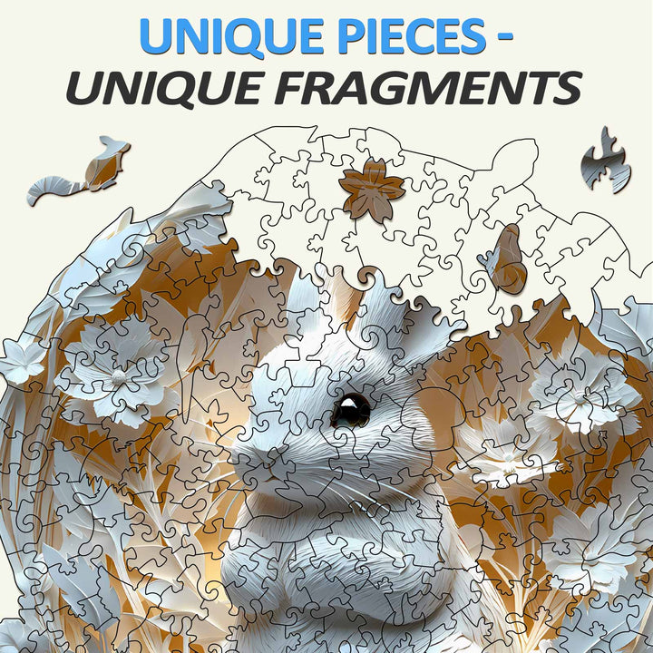 3D Paper Rabbit Wooden Jigsaw Puzzle - By Woodbests
