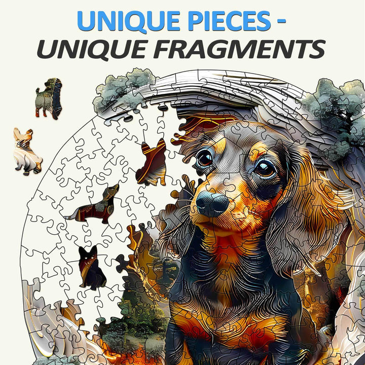 3D Dachshund-1 Wooden Jigsaw Puzzle - Woodbests