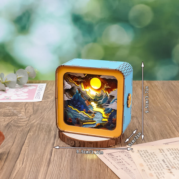 Moonlit Mountain Kit - 3D Wooden Puzzle Night Light - By Woodbests