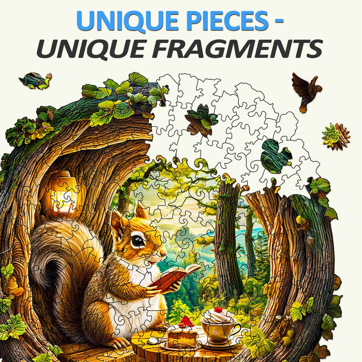 3D Squirrel in The Cave-1 Wooden Jigsaw Puzzle - By Woodbests