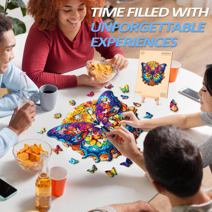 Schmetterlings-Mandala Holzpuzzle
