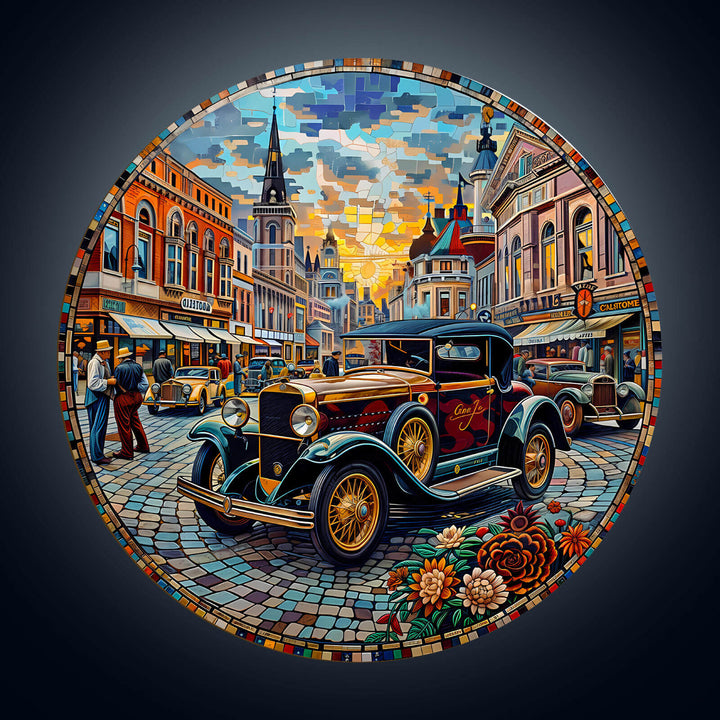 Retro Street Wooden Jigsaw Puzzle
