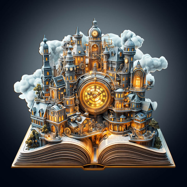 Uhrwerk-Stadt Holzpuzzle