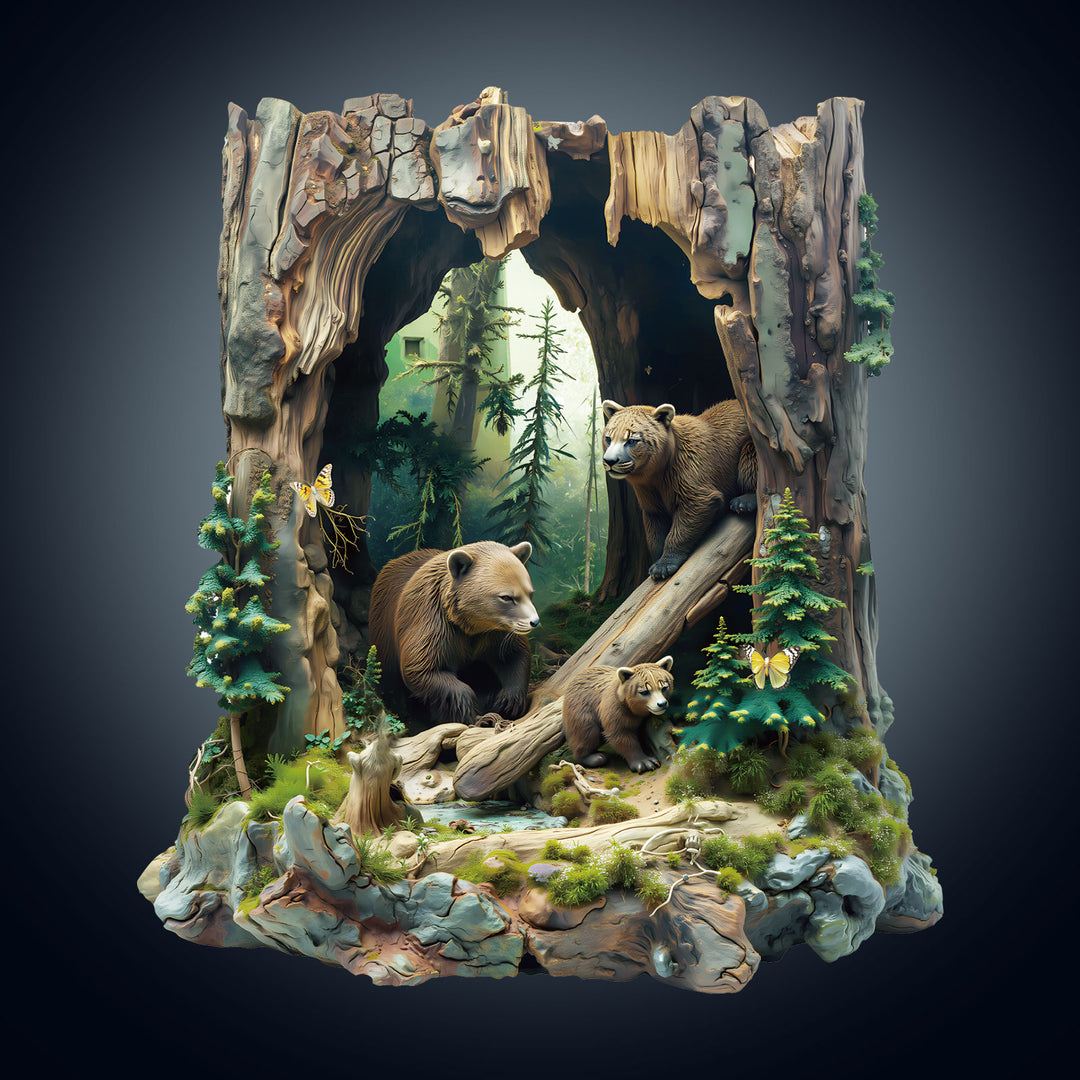 Familien-Bären Holzpuzzle