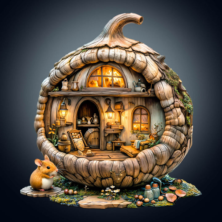 Acorn mouse Wooden Jigsaw Puzzle