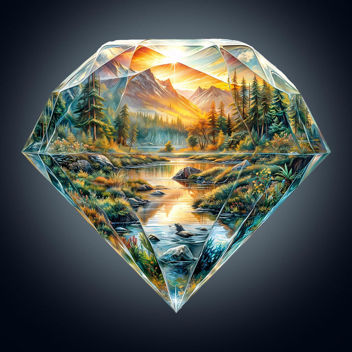 Diamant-Landschaft Holzpuzzle