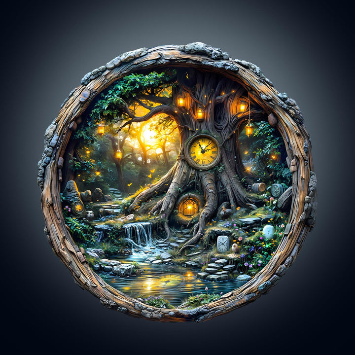 Zauber-Zeit-Baum Holzpuzzle