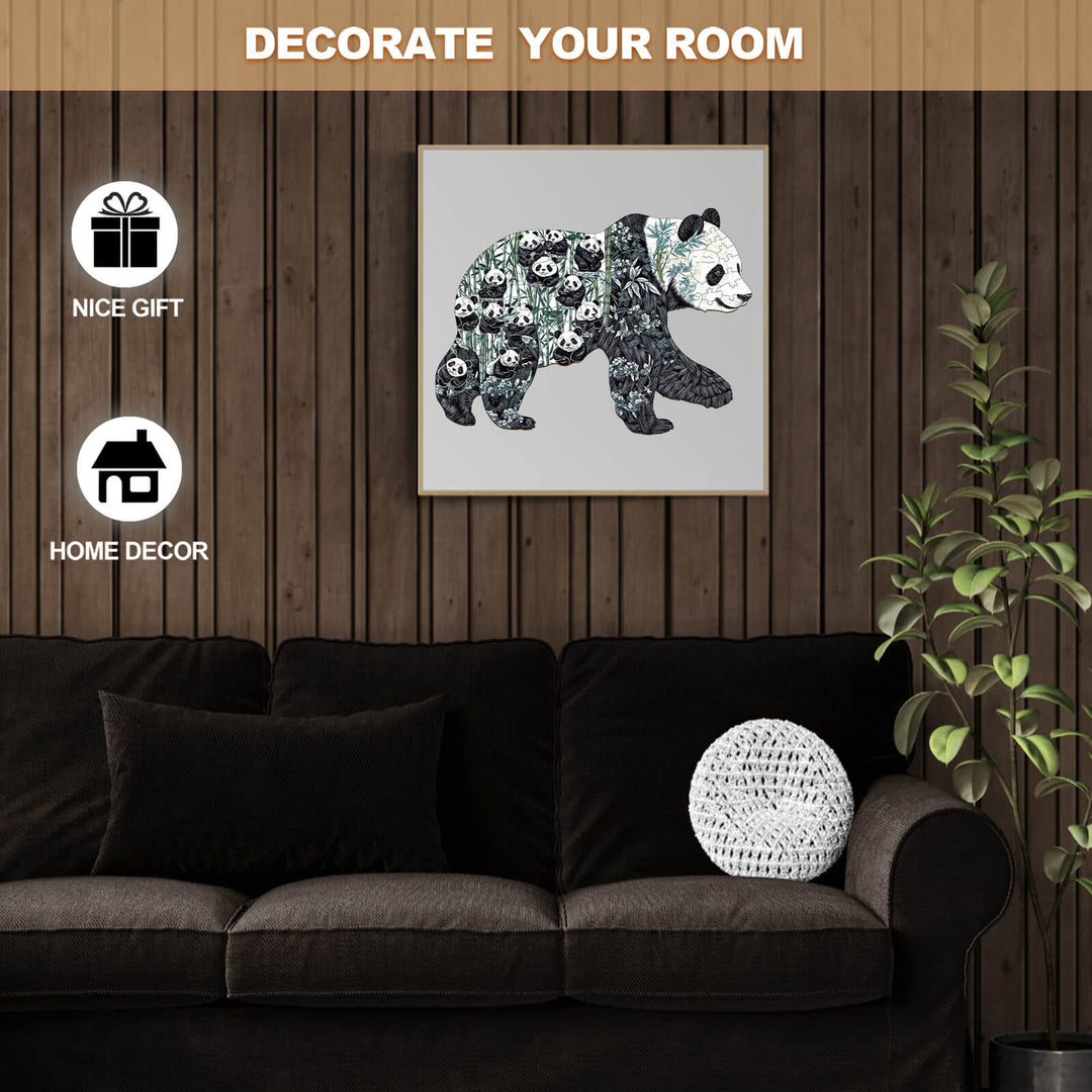 Panda-Paradies Holzpuzzle