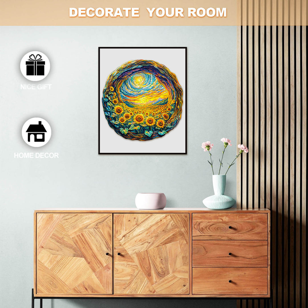 Sonnenlicht-Felder Holzpuzzle