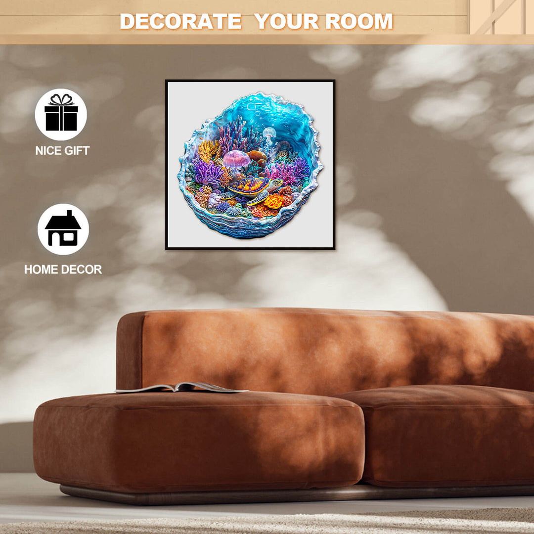 3D Ocean's Embrace Wooden Jigsaw Puzzle - Woodbests