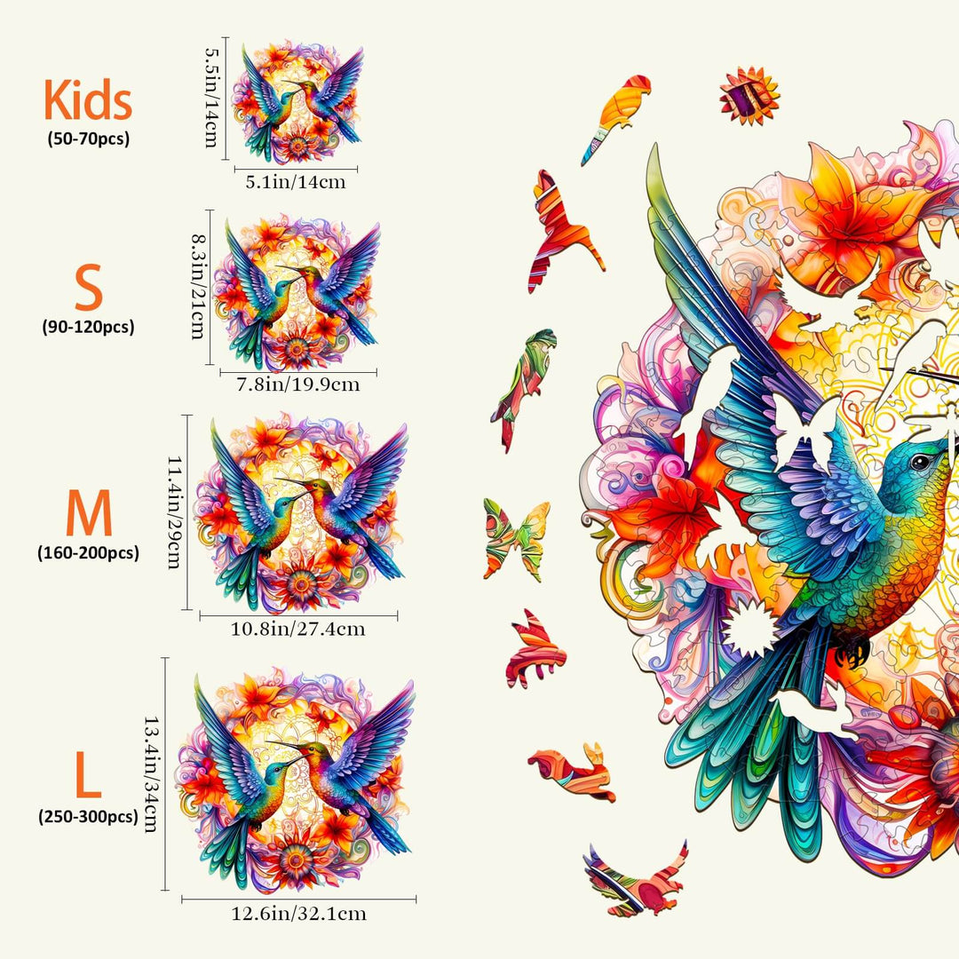 Hummingbirds-2 Wooden Jigsaw Puzzle - Woodbests