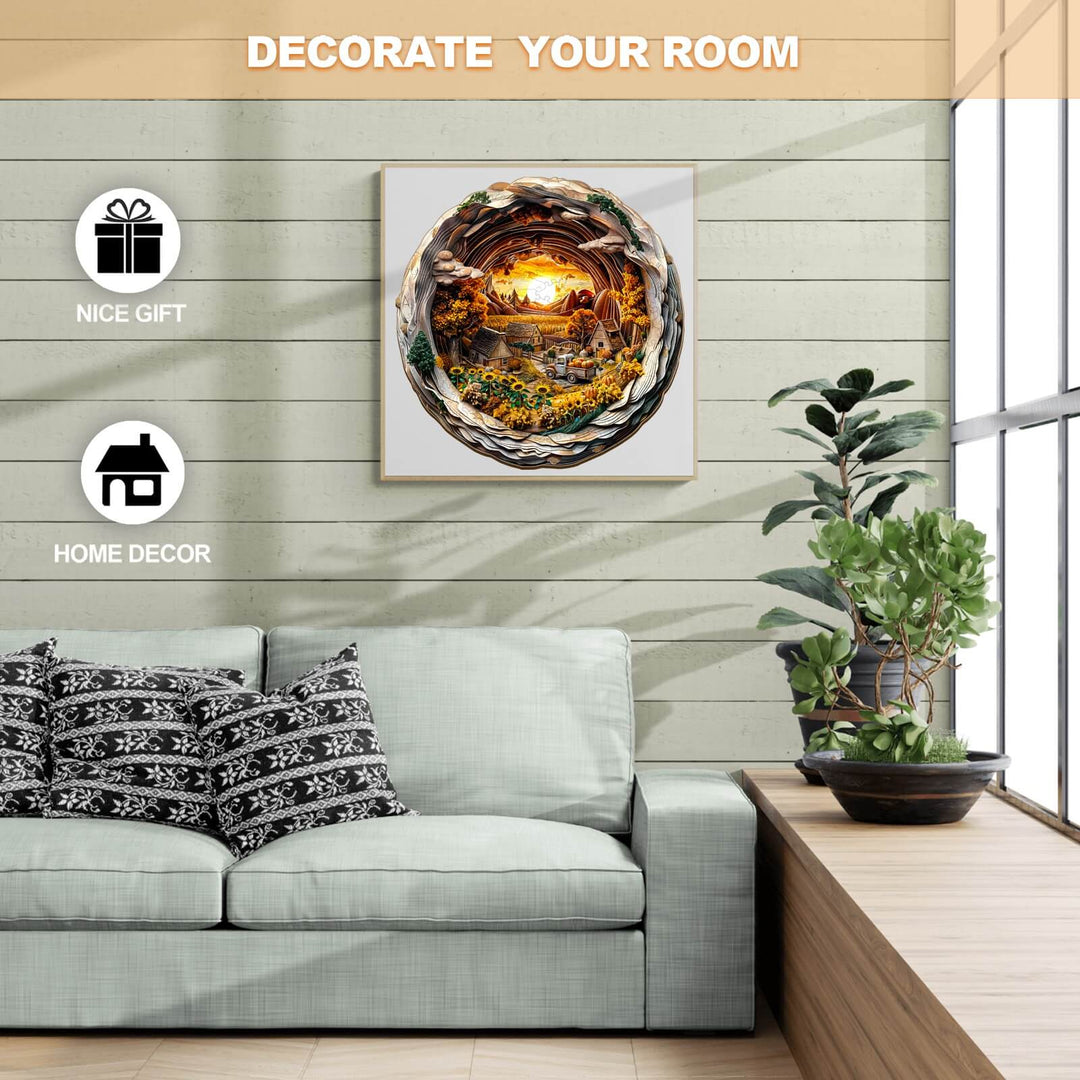 3D Autumn Farm-1 Wooden Jigsaw Puzzle - Woodbests