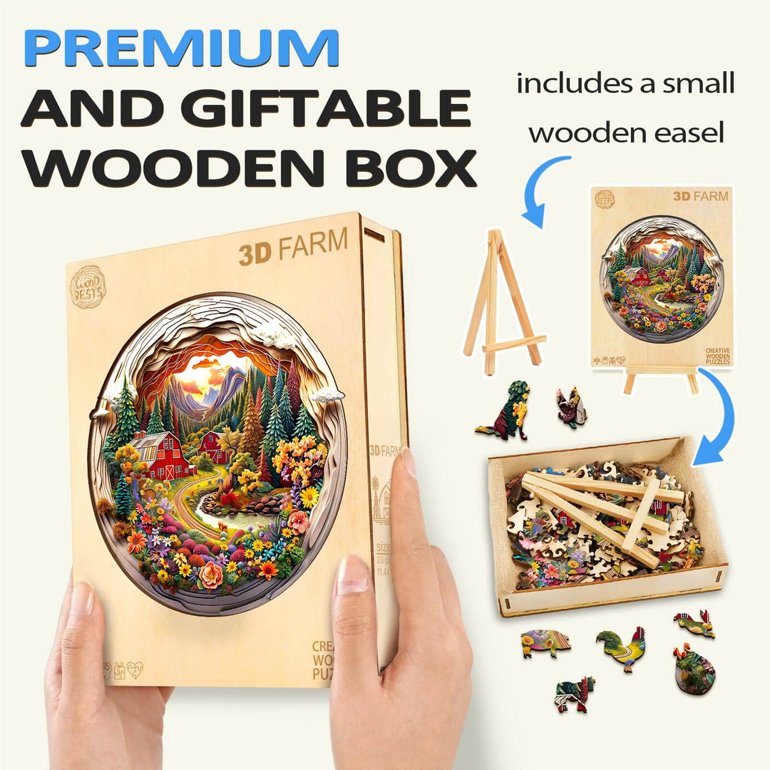 3D Farm Wooden Jigsaw Puzzle - Woodbests