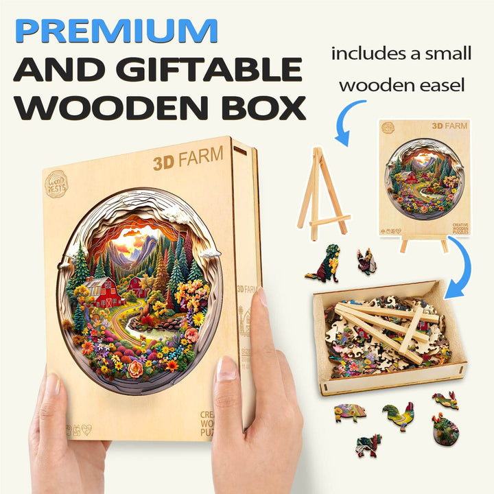 3D Farm Wooden Jigsaw Puzzle - Woodbests
