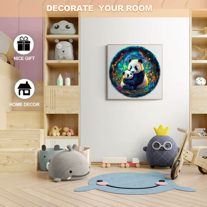 3D Pandafamilie Holzpuzzle