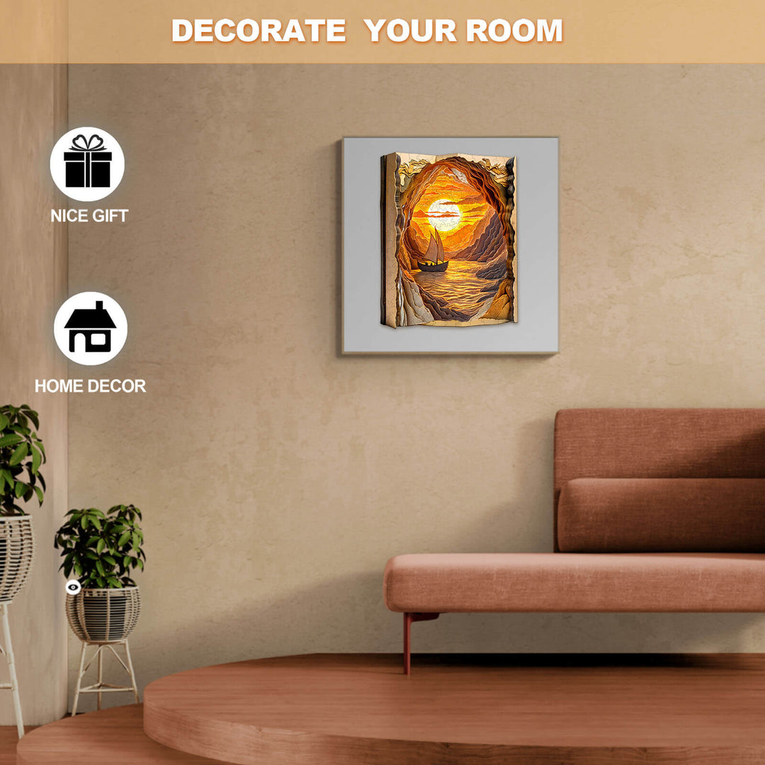 3D Abendsegeln Holzpuzzle