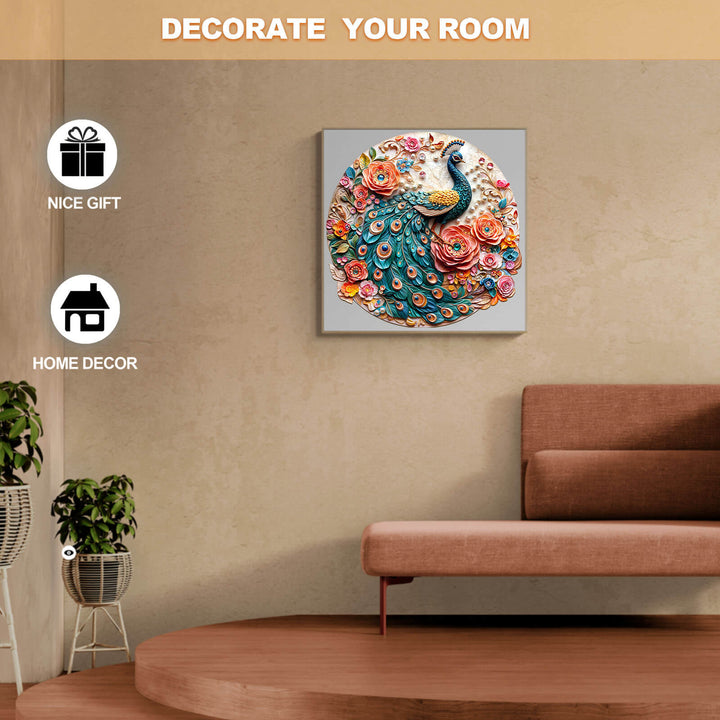 Jewel Peacock Wooden Jigsaw Puzzle - Woodbests