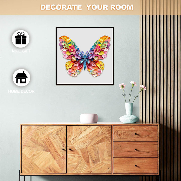 3D Colorful Butterfly Wooden Jigsaw Puzzle - By Woodbests