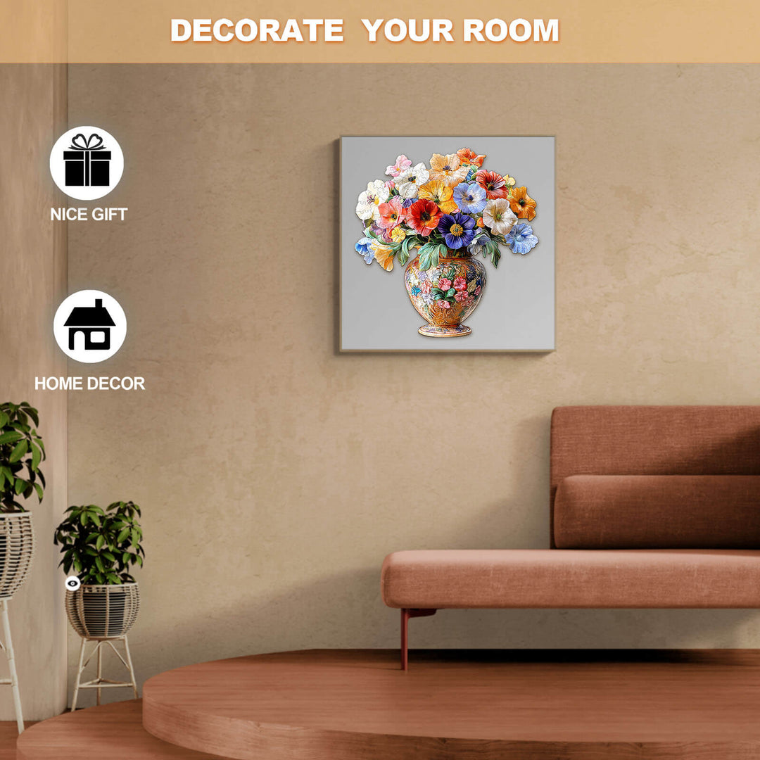 Vintage-Blumen Holzpuzzle