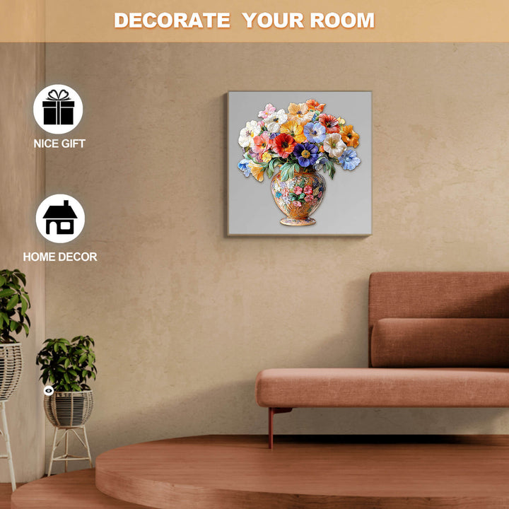 Vintage-Blumen Holzpuzzle