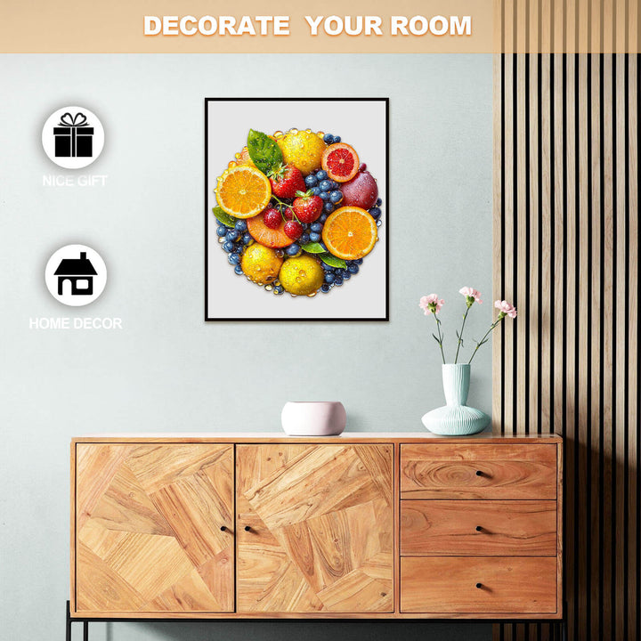 Buntes Obst Holzpuzzle