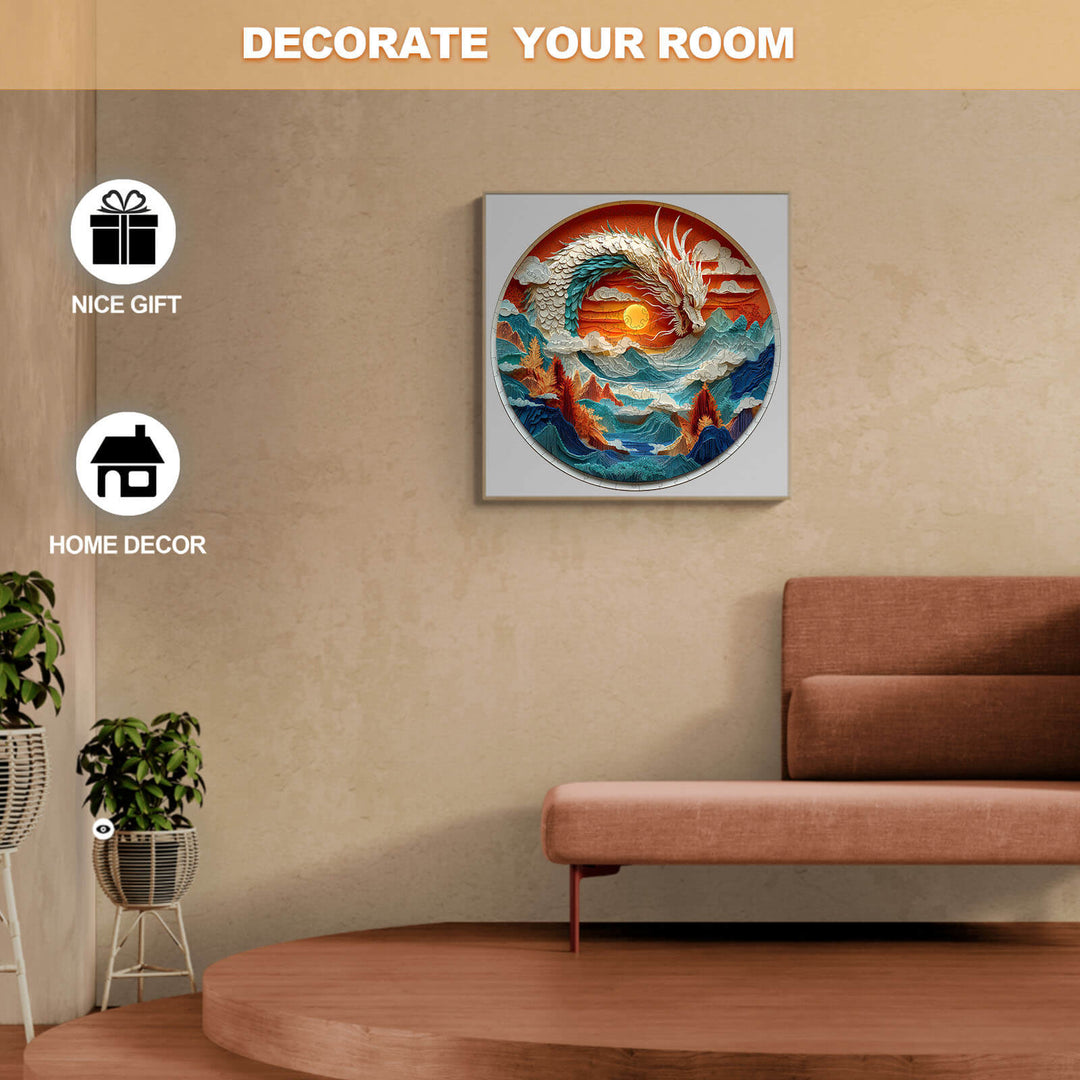 3D Colorful Dragon-1 Wooden Jigsaw Puzzle - By Woodbests