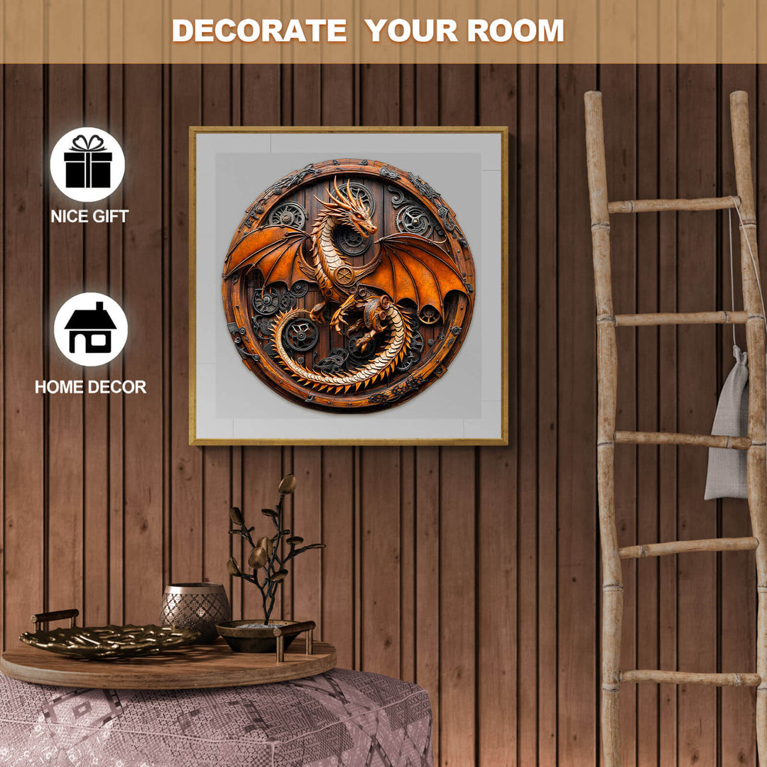 3D Mechanical Dragon-1 wooden jigsaw puzzle, perfect for home decor and a thoughtful gift.