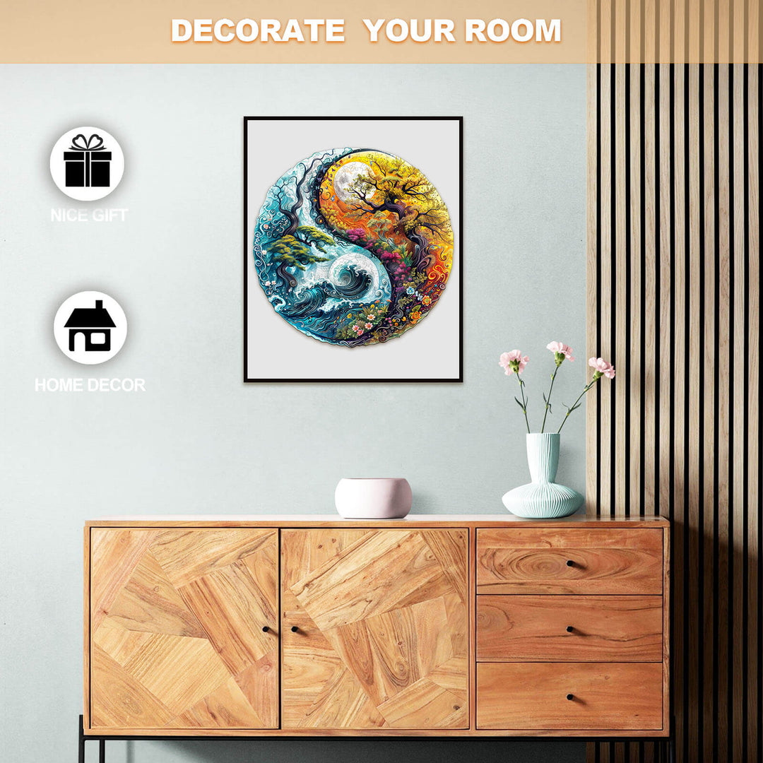 Yin-Yang Landschaft 2 Holzpuzzle