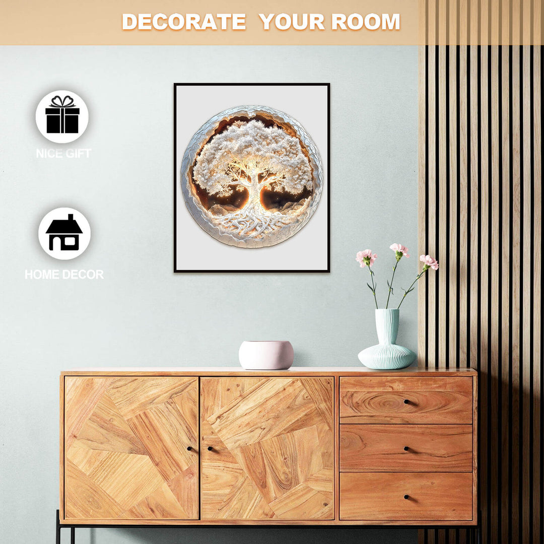 Leuchtender Lebensbaum Holzpuzzle