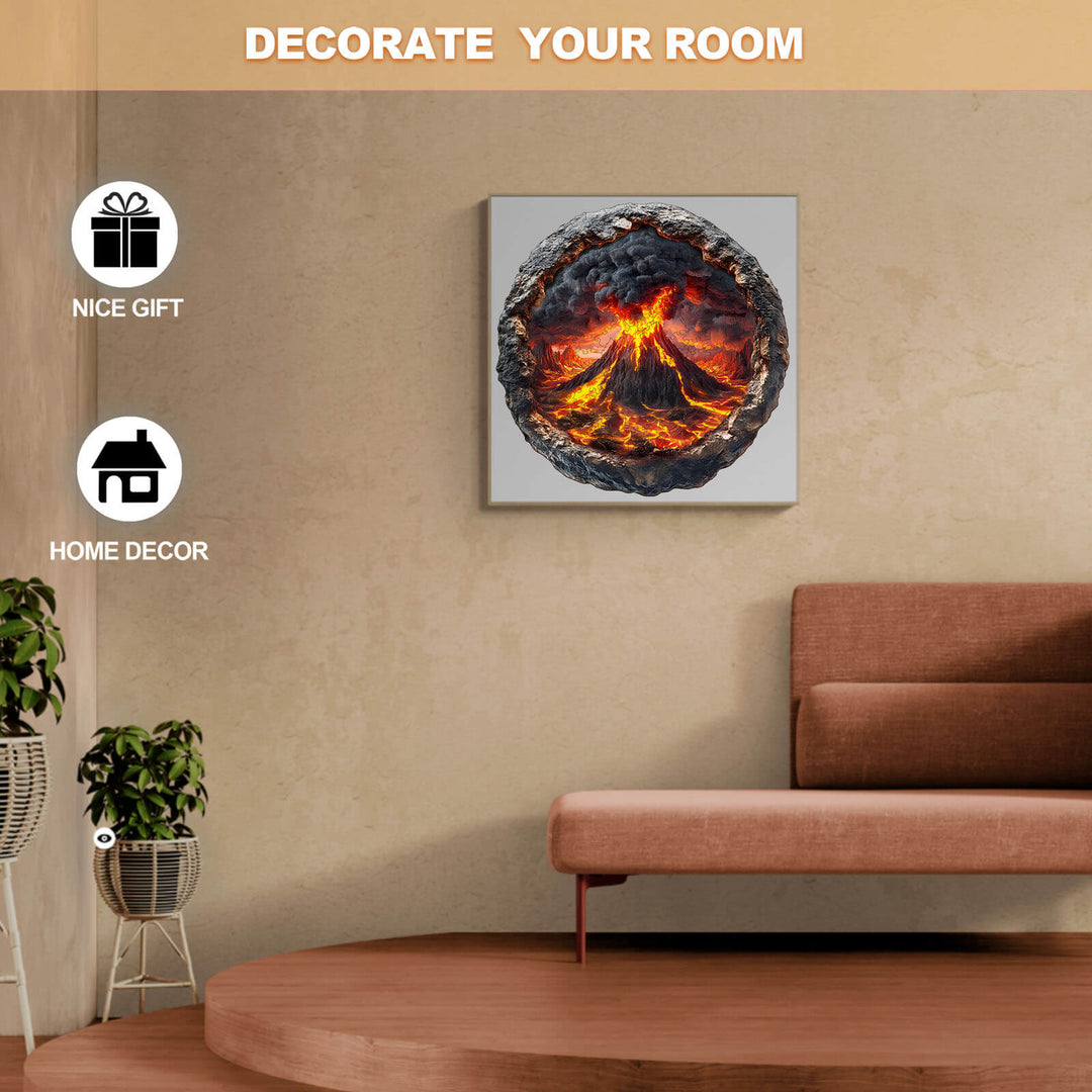 3D Volcanic Eruption Wooden Jigsaw Puzzle - Woodbests