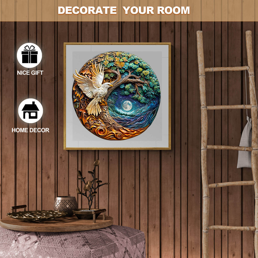 3D White Eagle-1 Wooden Jigsaw Puzzle - Woodbests