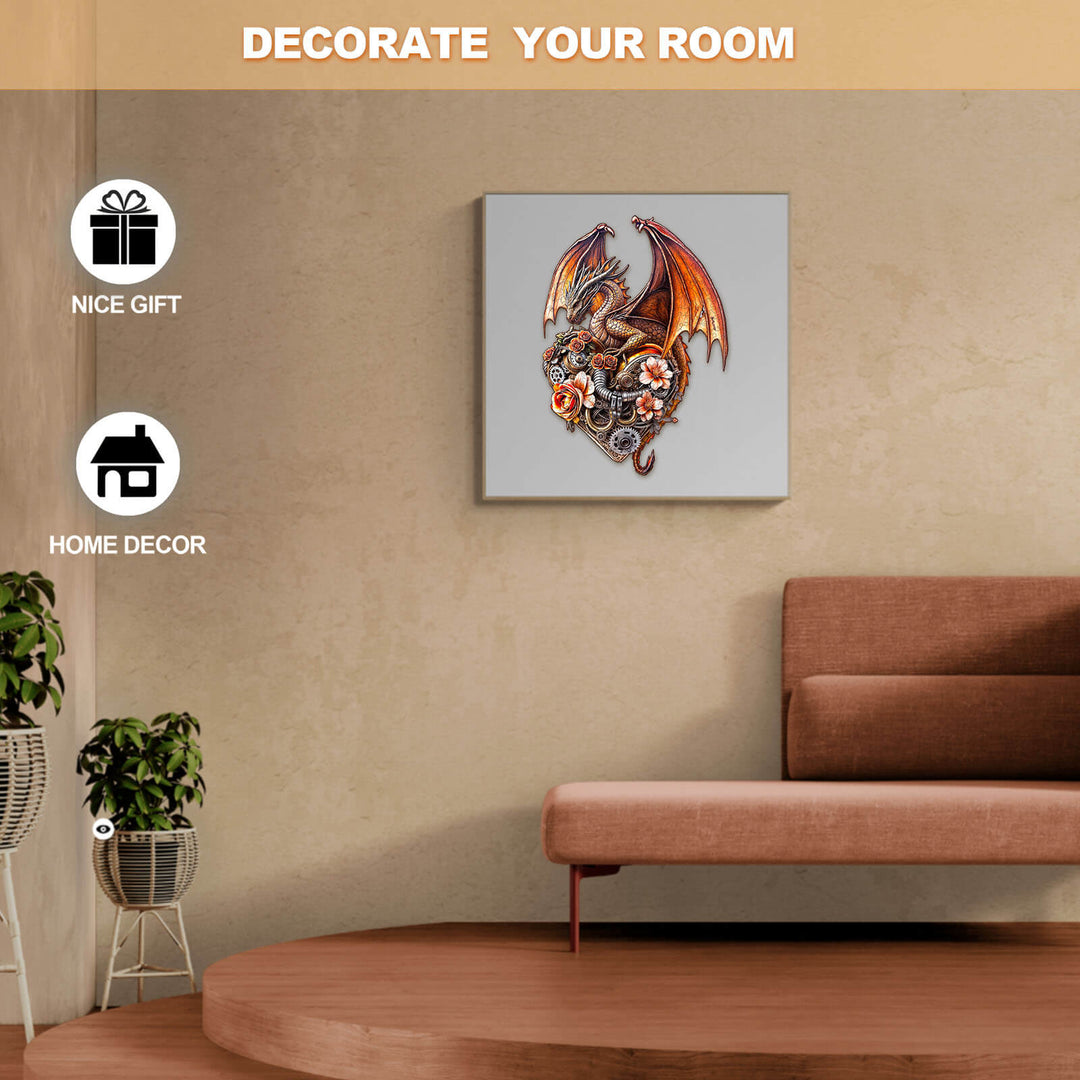 Mechanischer Drachenkern Holzpuzzle