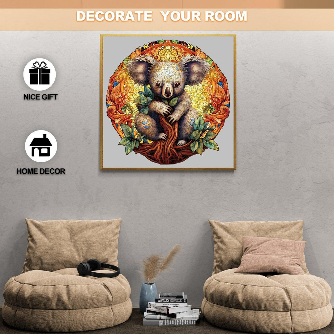 Mandala Koala Wooden Jigsaw Puzzle-Woodbests