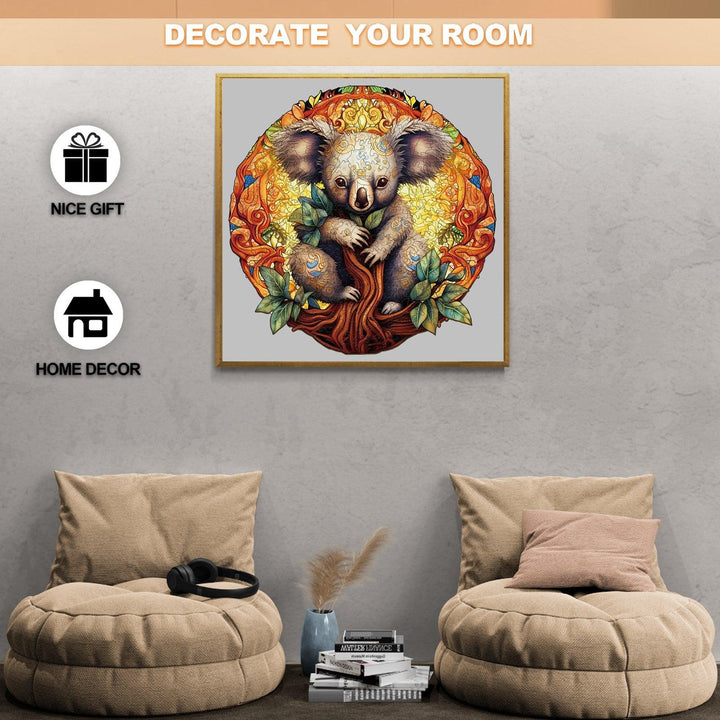 Mandala Koala Wooden Jigsaw Puzzle-Woodbests