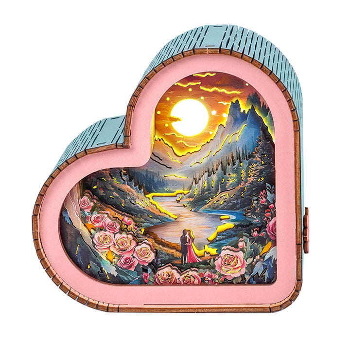 Rosen & Verliebte - 3D Holz Nachtlicht Bausatz